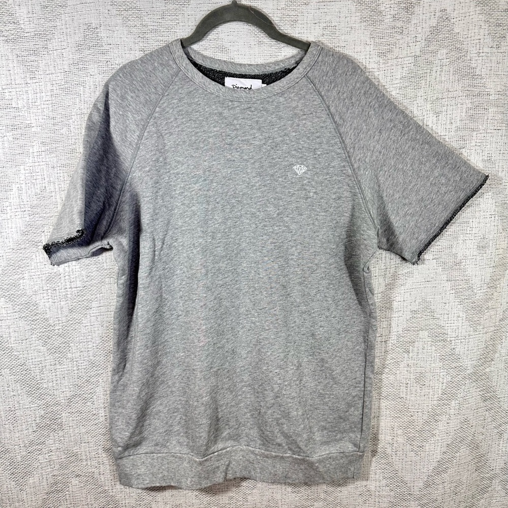 Men's Diamond Supply crewneck knit grey t-shirt size L